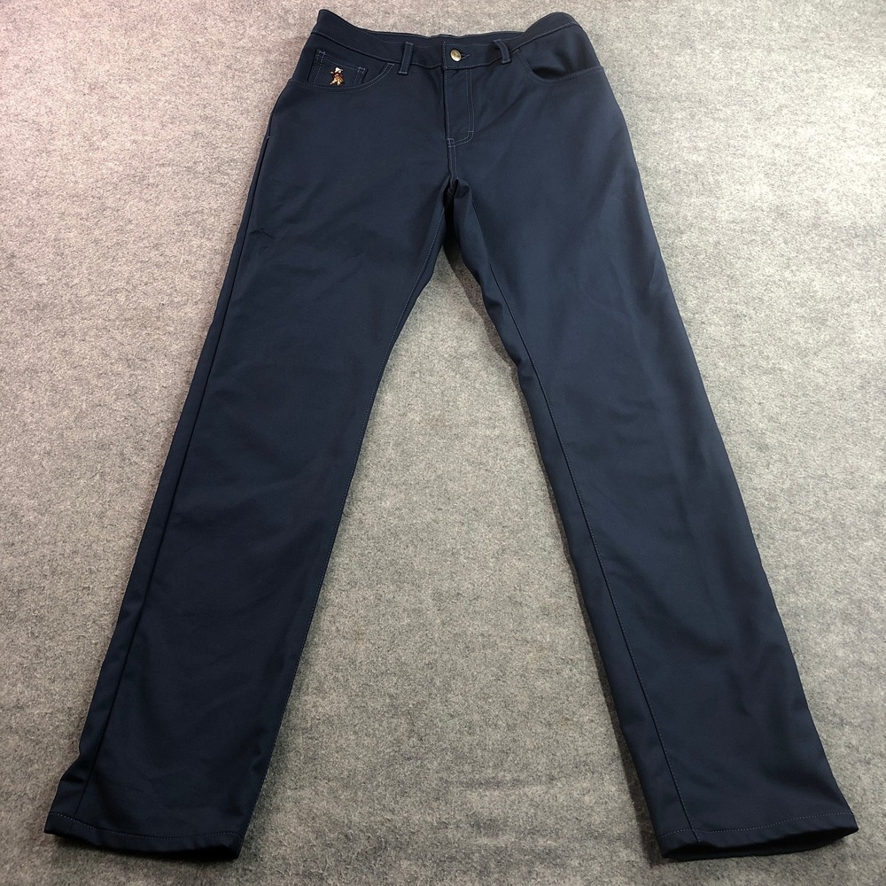 Blue Delta Mens Pants 30x33 Navy Blue Golf Logo Technical Performance JAI 92963